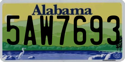 AL license plate 5AW7693