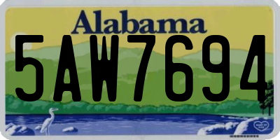 AL license plate 5AW7694