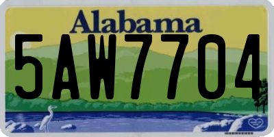 AL license plate 5AW7704