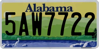 AL license plate 5AW7722