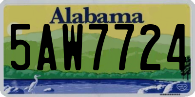 AL license plate 5AW7724