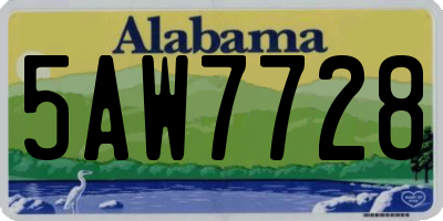 AL license plate 5AW7728