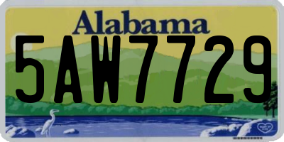 AL license plate 5AW7729