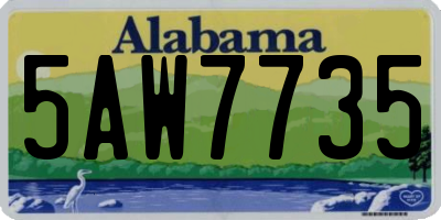 AL license plate 5AW7735