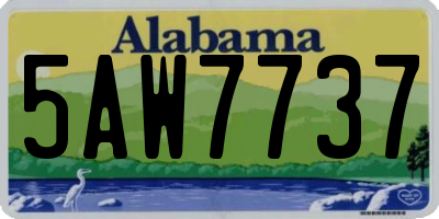 AL license plate 5AW7737