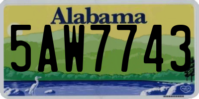 AL license plate 5AW7743