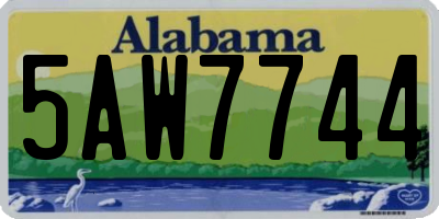 AL license plate 5AW7744
