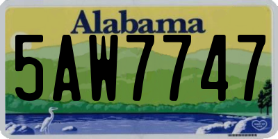 AL license plate 5AW7747