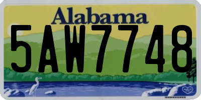 AL license plate 5AW7748