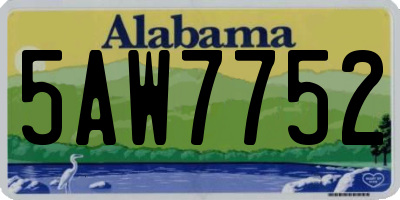AL license plate 5AW7752