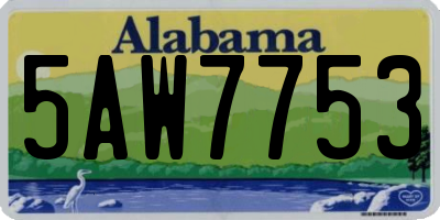AL license plate 5AW7753
