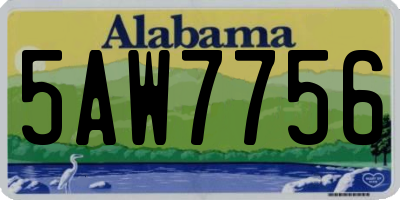 AL license plate 5AW7756
