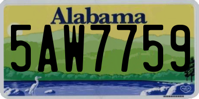 AL license plate 5AW7759