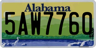 AL license plate 5AW7760