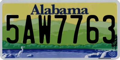 AL license plate 5AW7763