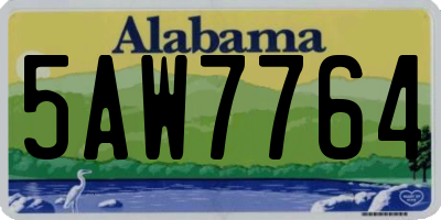 AL license plate 5AW7764