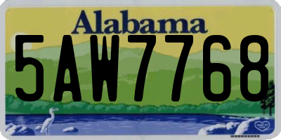 AL license plate 5AW7768