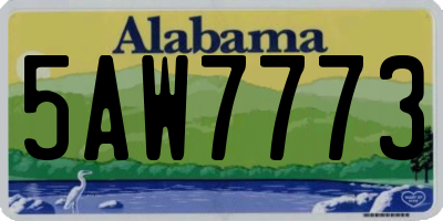 AL license plate 5AW7773
