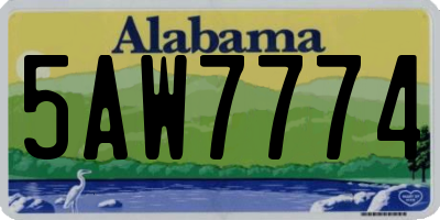 AL license plate 5AW7774