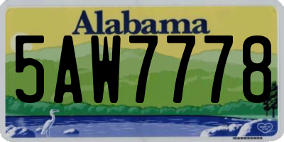 AL license plate 5AW7778