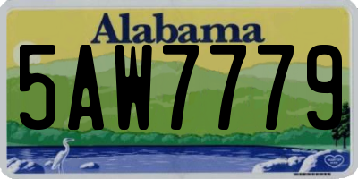 AL license plate 5AW7779