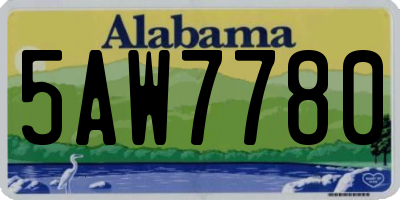 AL license plate 5AW7780