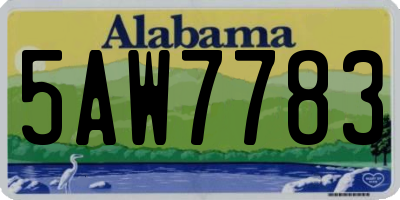 AL license plate 5AW7783