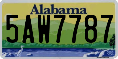 AL license plate 5AW7787