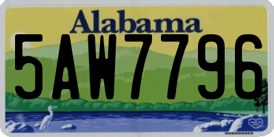 AL license plate 5AW7796