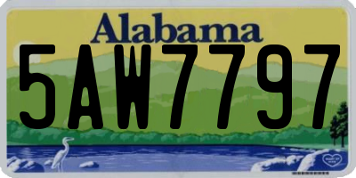 AL license plate 5AW7797