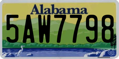 AL license plate 5AW7798