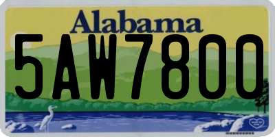 AL license plate 5AW7800