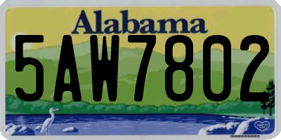 AL license plate 5AW7802