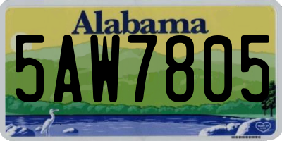 AL license plate 5AW7805