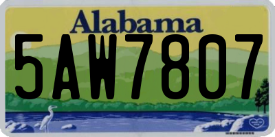 AL license plate 5AW7807