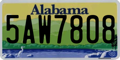 AL license plate 5AW7808