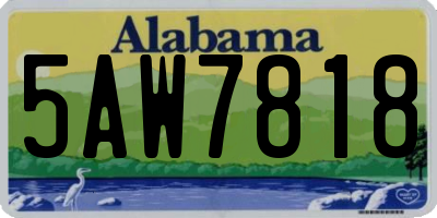 AL license plate 5AW7818