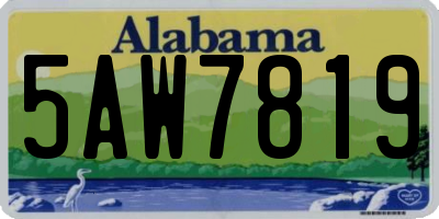 AL license plate 5AW7819