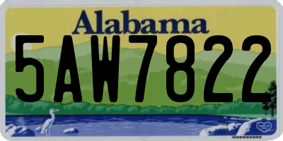 AL license plate 5AW7822