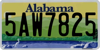 AL license plate 5AW7825