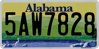 AL license plate 5AW7828