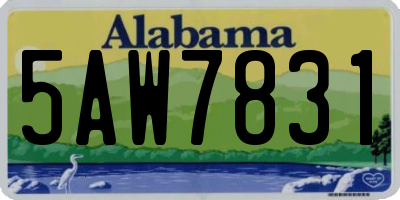 AL license plate 5AW7831