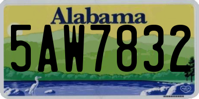 AL license plate 5AW7832