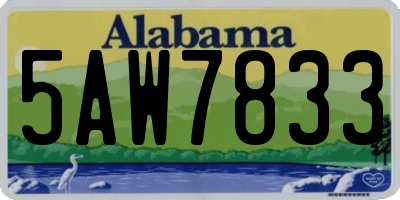 AL license plate 5AW7833