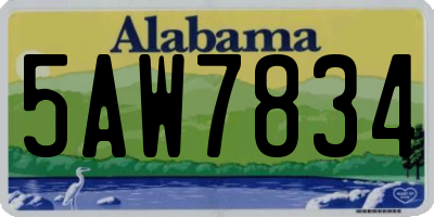 AL license plate 5AW7834