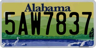 AL license plate 5AW7837
