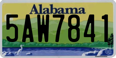 AL license plate 5AW7841