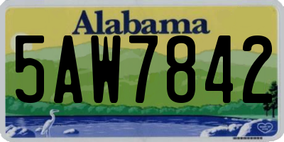 AL license plate 5AW7842