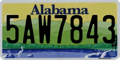AL license plate 5AW7843