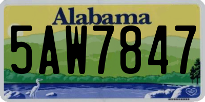 AL license plate 5AW7847